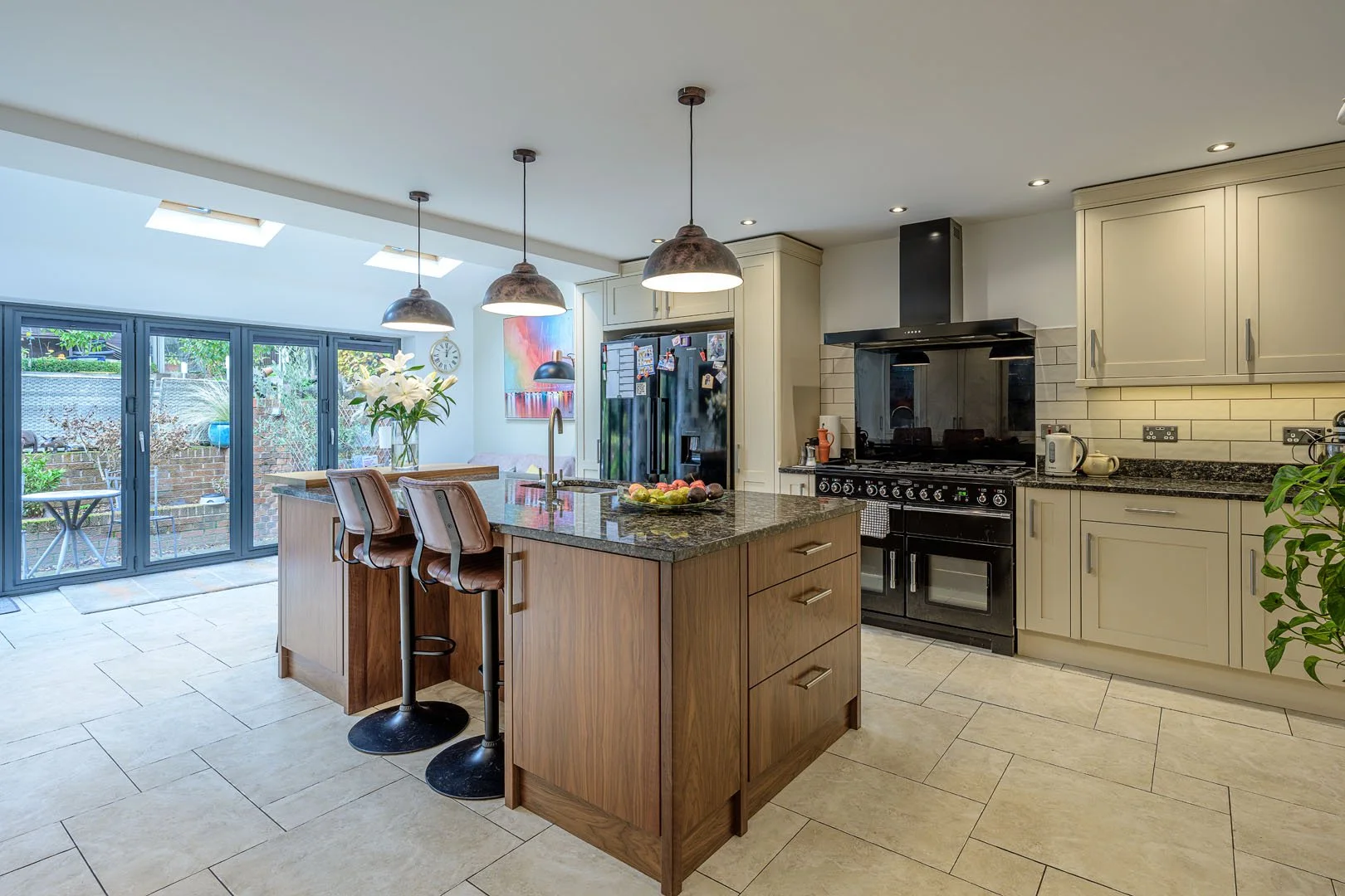 modern kitchen with contrasting units