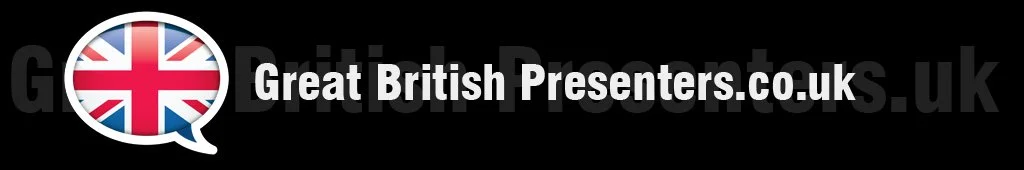 Jane Farnham Logo for Great British Presenters.co.uk with a speech bubble containing the Union Jack flag.