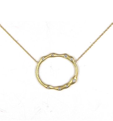  Kelp 
 Organic circular necklace with graduated diamonds, RSN24