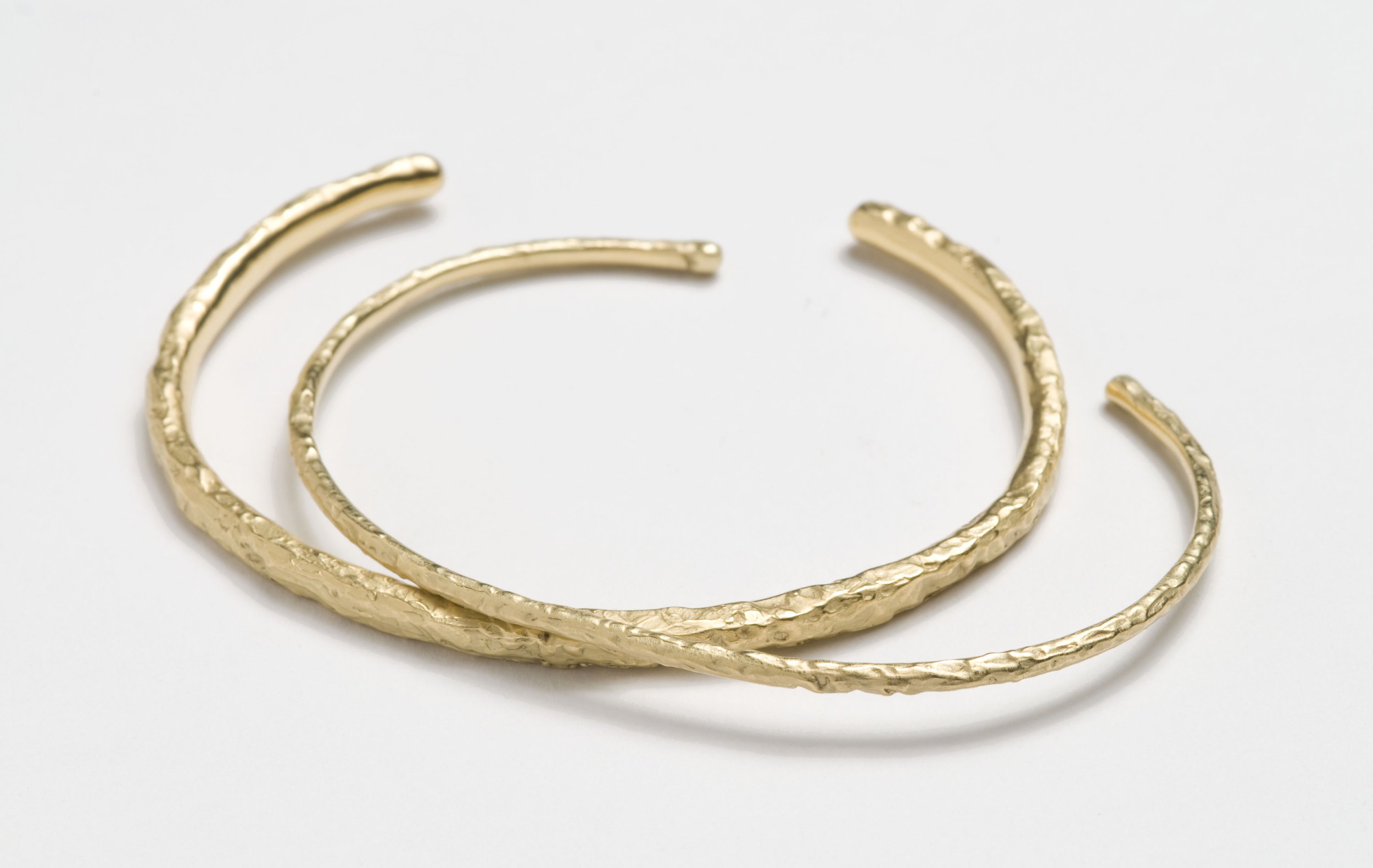  Mia and Riley 
 Textured cuff bracelets, one thicker than the other, RSB02 and RSB03