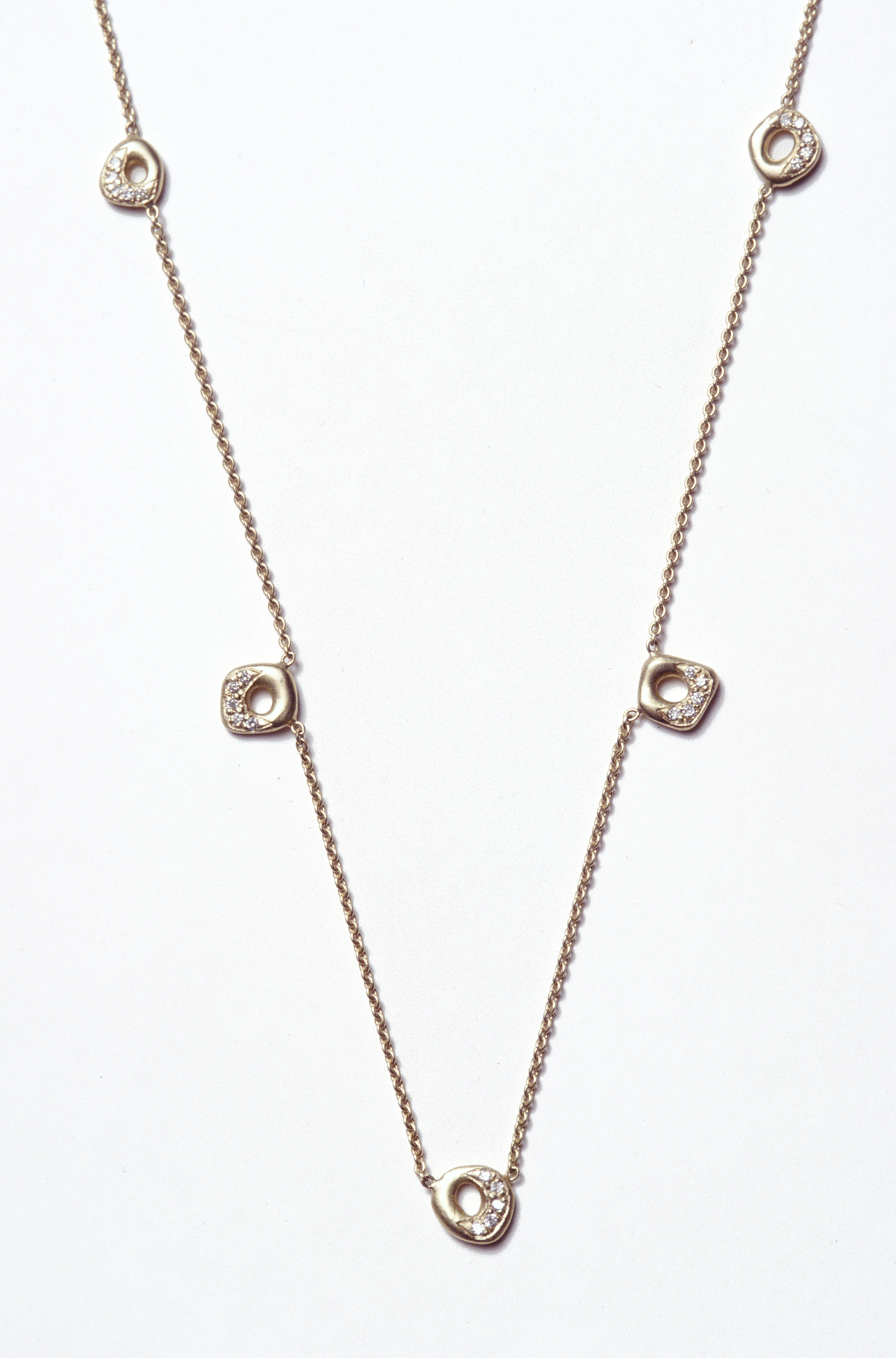  Joanna 
 Large organically patterned necklace with black diamonds, MAZGN27D