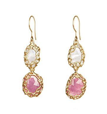  Luna 
 Moonstone and pink sapphire earrings, MAZGE53