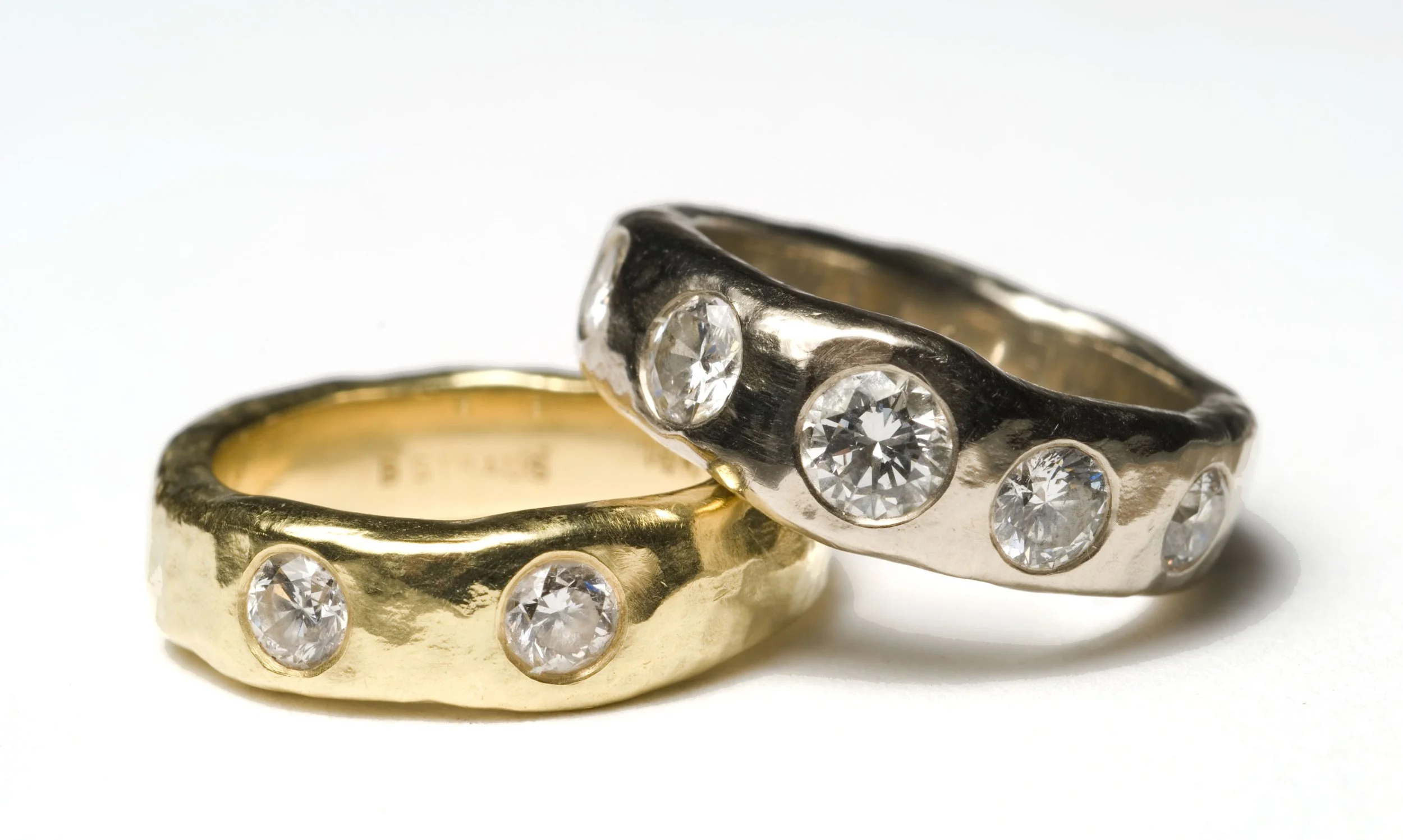  Grace 
 Hammered diamond rings, RSR05D