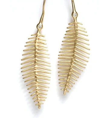  Maria 
 Small feather earrings with diamonds, MAZGE44D