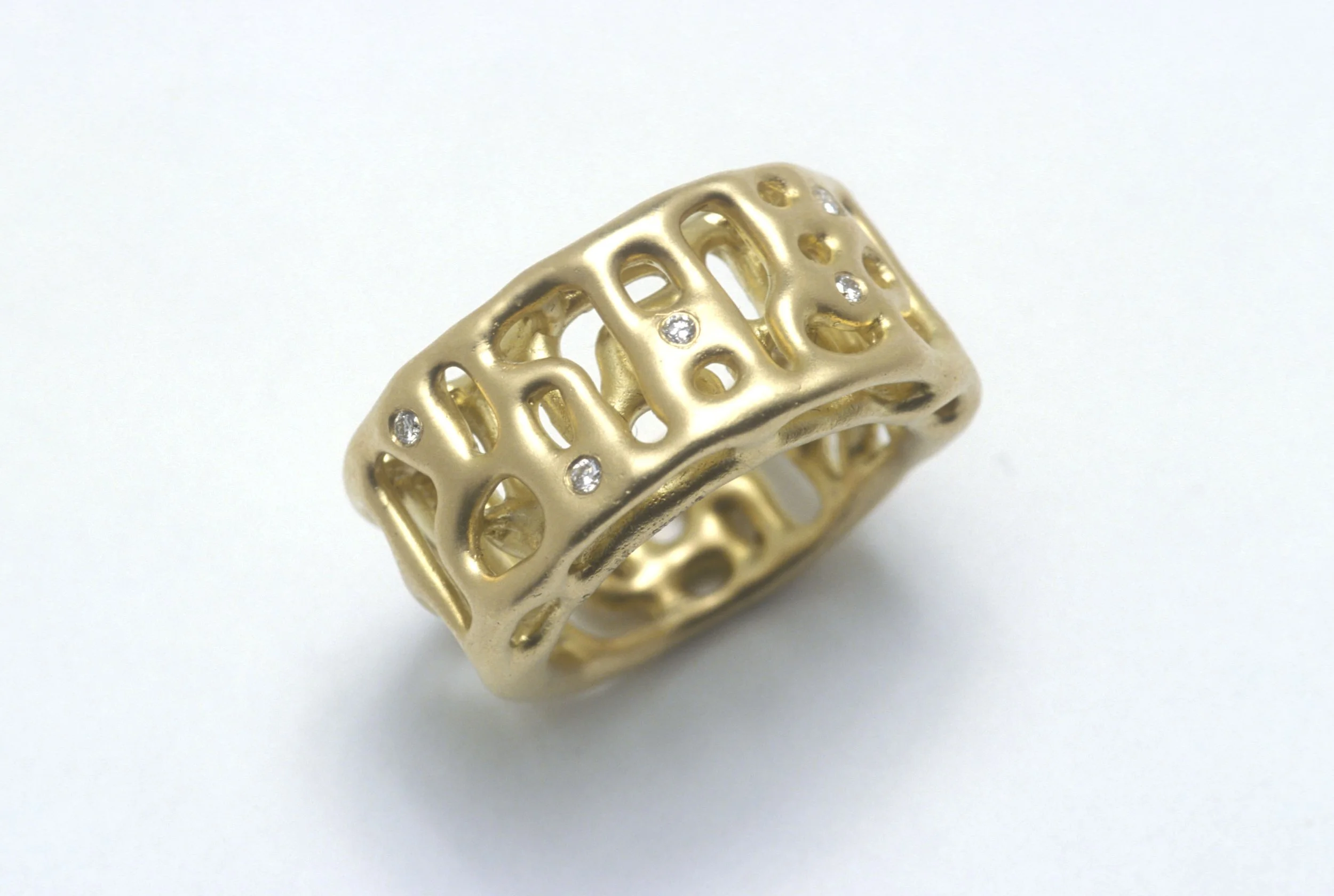  Wisdom 
 Double layer ring with diamonds, MAZGR01D