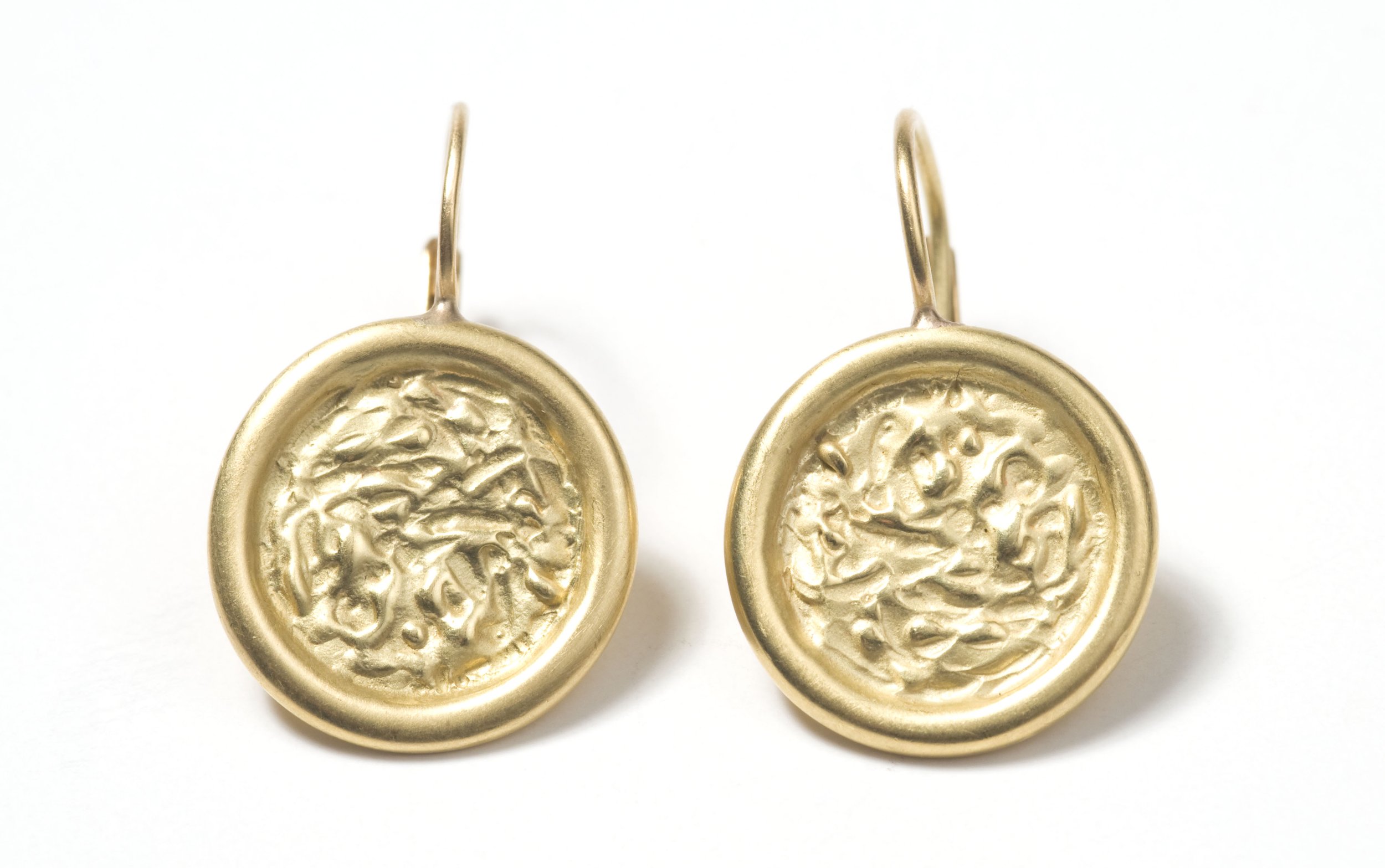  Faith 
 Textured coin earrings, RSE03