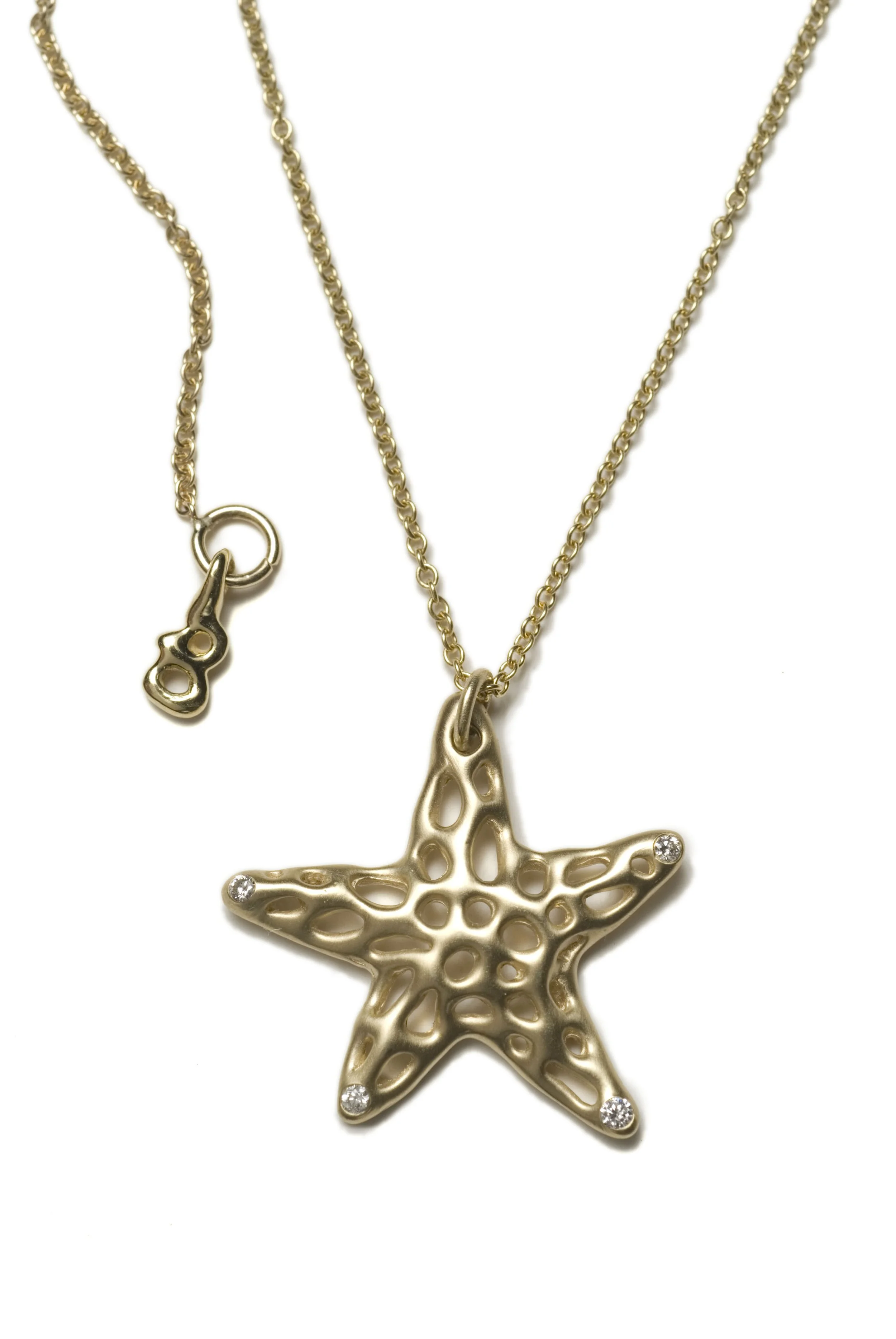  Hadley Harbor 
 Starfish necklace with diamonds on adjustable chain, NAUN07D