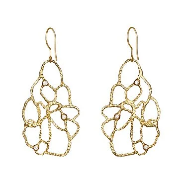  Stella 
 Lacy dapped earrings with diamonds, CE06