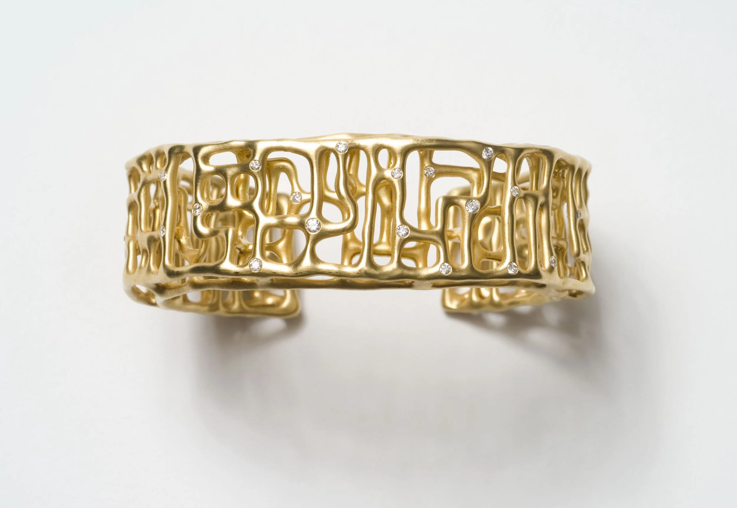  Ida 
 Two layer cuff bracelet with scattered diamonds, MAZGB02D