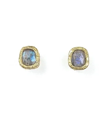  Isis 
 Labradorite slice studs, textured bezels, RSE38