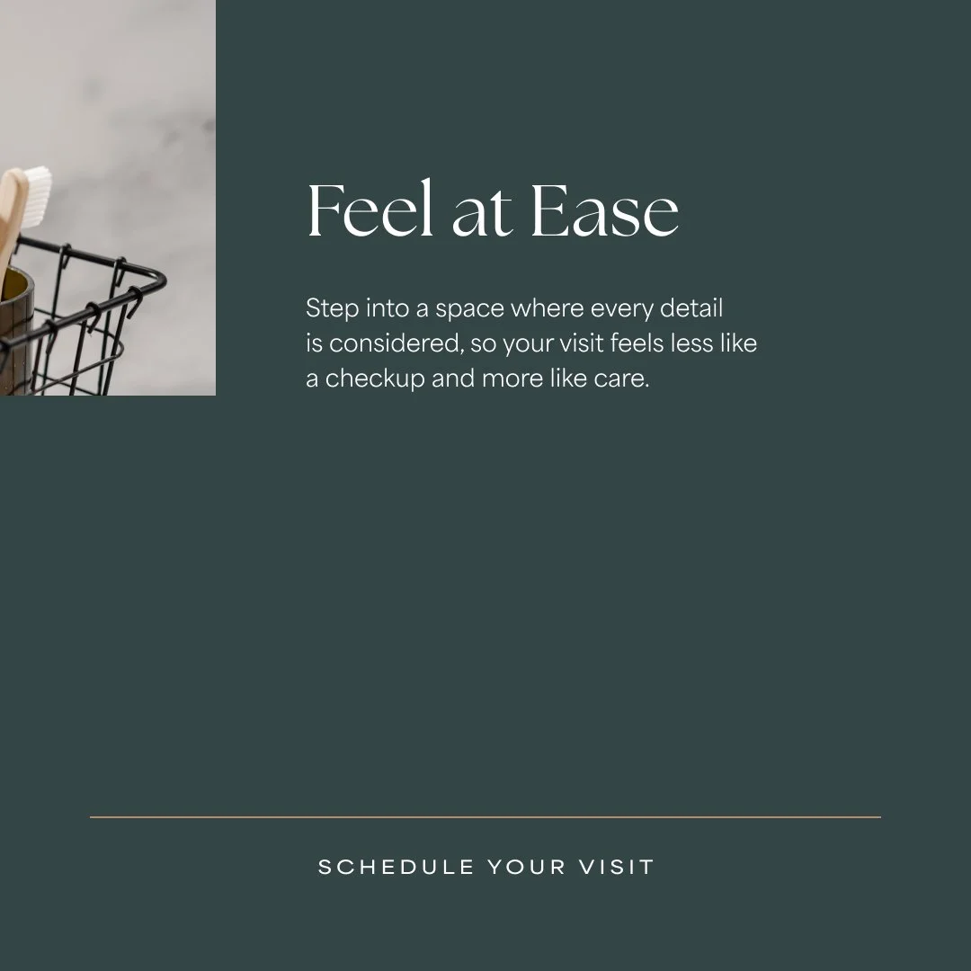 Carousel post slide detailing how this dental practice's goal is to make regular checkups feel like self care. 