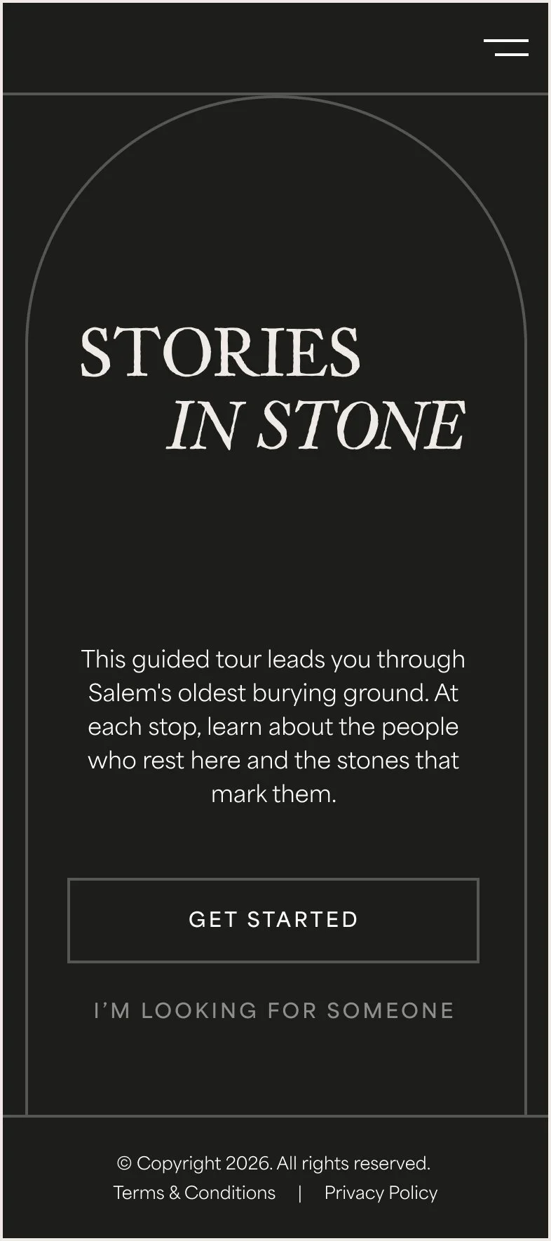 Self Guided Tour Start Screen 