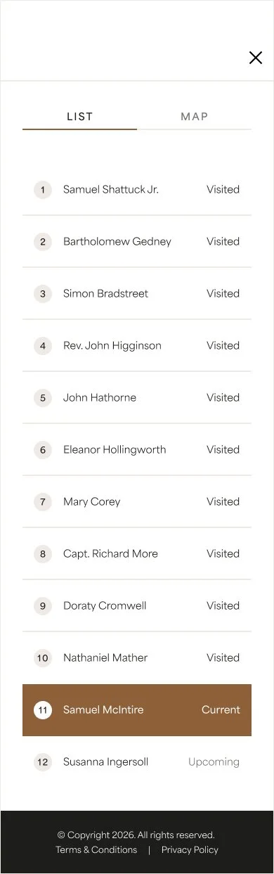 Self Guided Tour Overview Screen