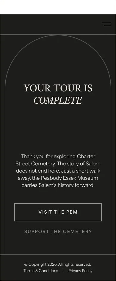 Self Guided Tour End Screen