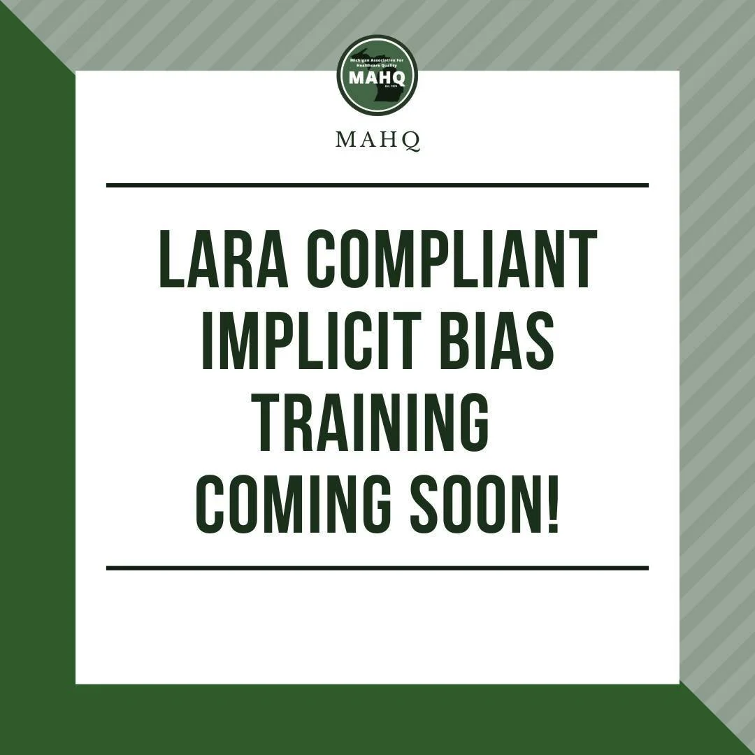 MAHQ will be hosting an Implicit Bias Training for 2023!  More details to come - stay tuned!⁠
⁠
#ImplicitBias #Healthcare #HealthcareQuality #Equity #DEI #Diversity