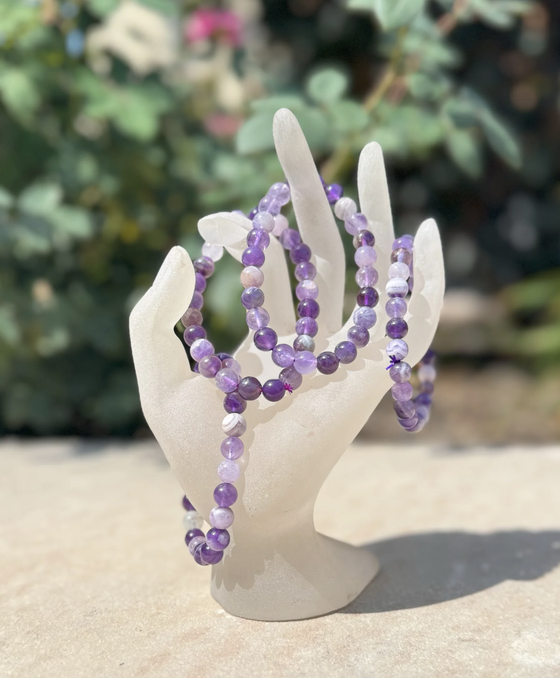 8mm Uruguayan Amethyst Bracelet (Stretches To Fit)