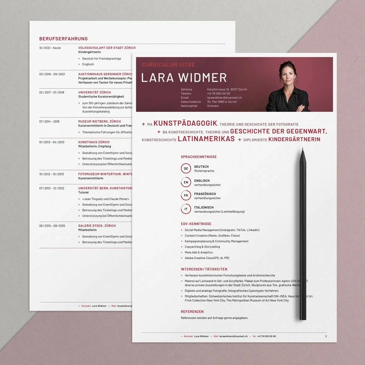  CV Design  Balance.  Ausdrucksstark und individuell mit klarer Hierarchie. 