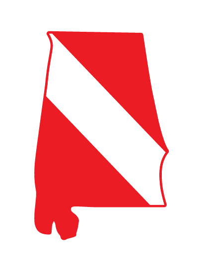 Dive Flag of ALABAMA vinyl decal #1