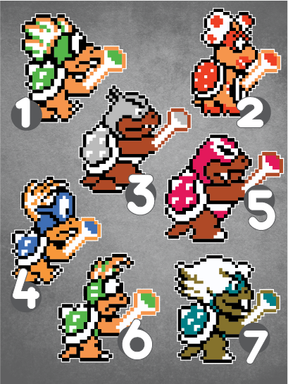 Super Mario Bros. KOOPALINGS Sprites vinyl decal Choose Your Favorite!
