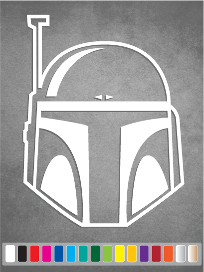 Star Wars BOBA FETT HELMET cut vinyl decal #1 Mandalorian