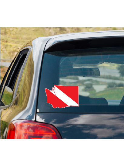 Dive Flag of WASHINGTON vinyl decal #1