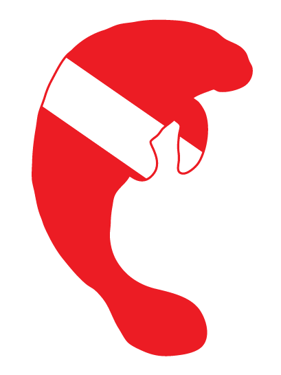 Dive Flag of a MANATEE vinyl decal #1