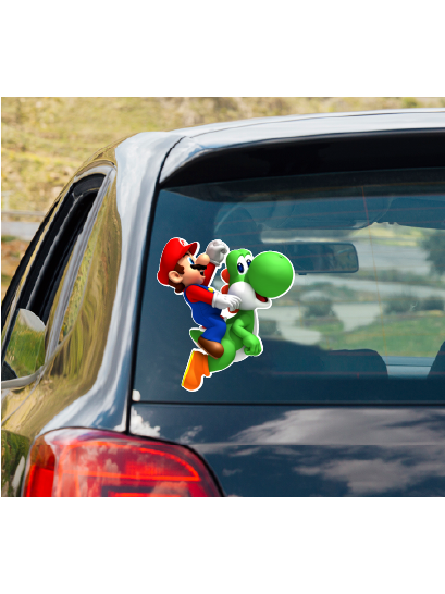 Super Mario Bros. MARIO and YOSHI vinyl decal #2