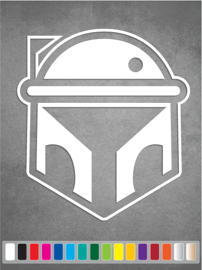 Star Wars BOBA FETT HELMET cut vinyl decal #2 Mandalorian