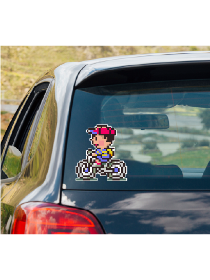 Earthbound NESS on BIKE vinyl decal #1