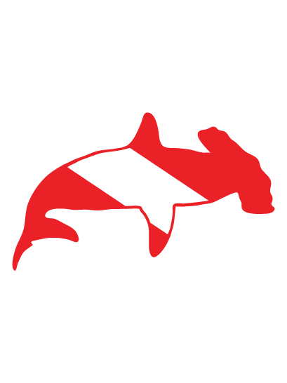 Dive Flag of a HAMMERHEAD SHARK vinyl decal #1