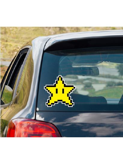 Super Mario Bros. POWER STAR vinyl decal #1