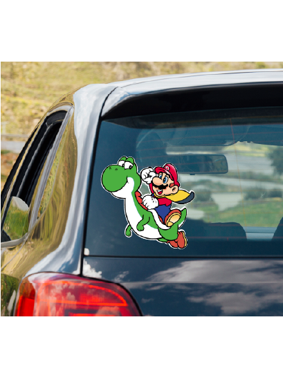 Super Mario Bros. MARIO and YOSHI vinyl decal #3