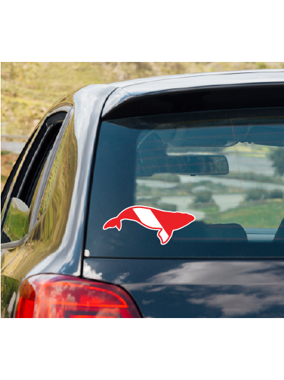 Dive Flag of a HUMPBACK WHALE vinyl decal #1