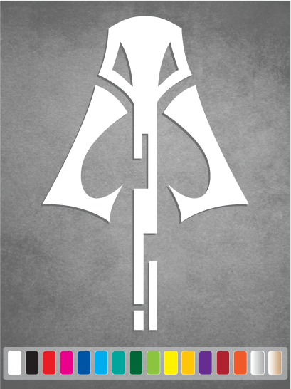 Star Wars MYTHOSAUR SKULL Logo Signet cut vinyl decal #3 Mandalorian