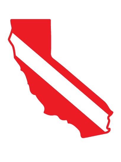 Dive Flag of CALIFORNIA vinyl decal #1