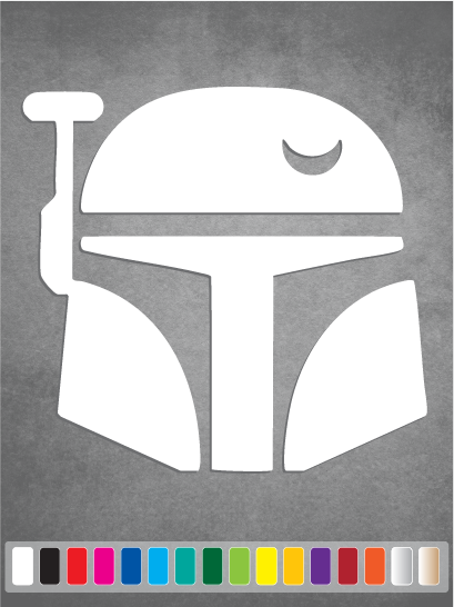 Star Wars BOBA FETT HELMET cut vinyl decal #3 Mandalorian