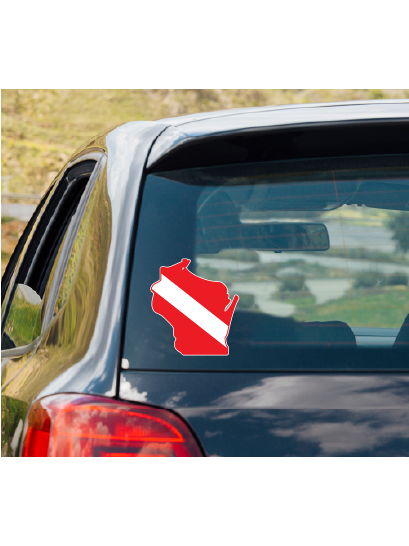 Dive Flag of WISCONSIN vinyl decal #1