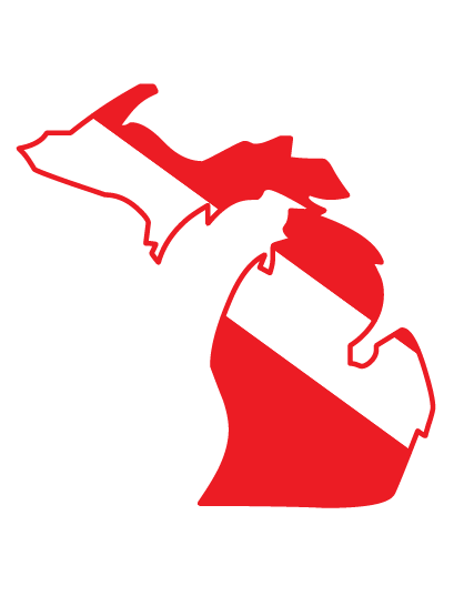 Dive Flag of MICHIGAN vinyl decal #1