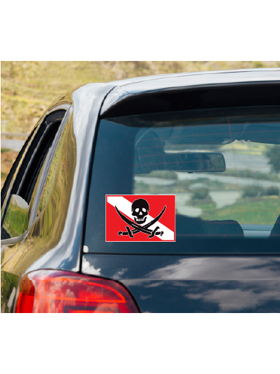 PIRATE Dive Flag vinyl decal #1