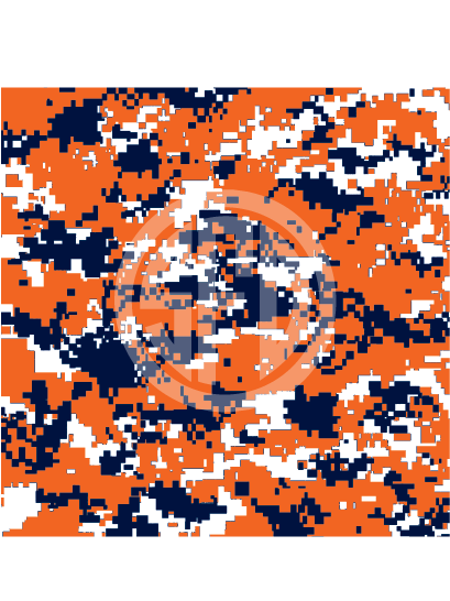 Digital Camo Pattern in Chicago Bears Orange, Navy & White Craft Vinyl in Adhesive or HTV