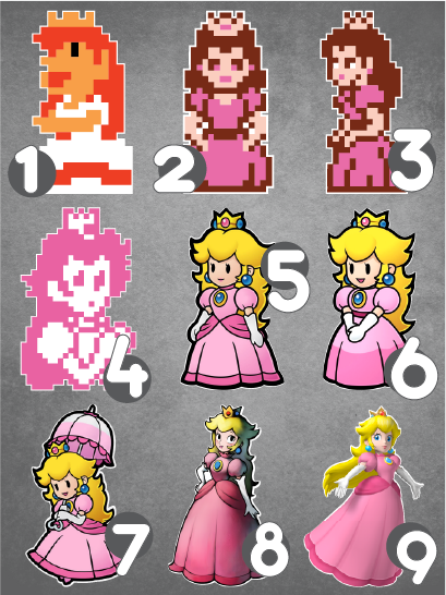 Super Mario Bros. PRINCESS PEACH vinyl decal Choose Your Favorite!
