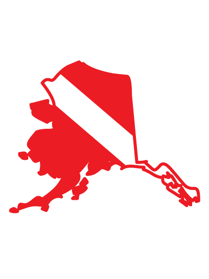 Dive Flag of ALASKA vinyl decal #1
