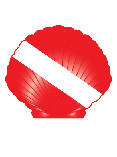 Dive Flag of a SCALLOP SHELL vinyl decal