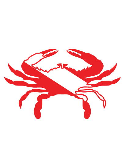 Dive Flag of a BLUE CRAB vinyl decal #1