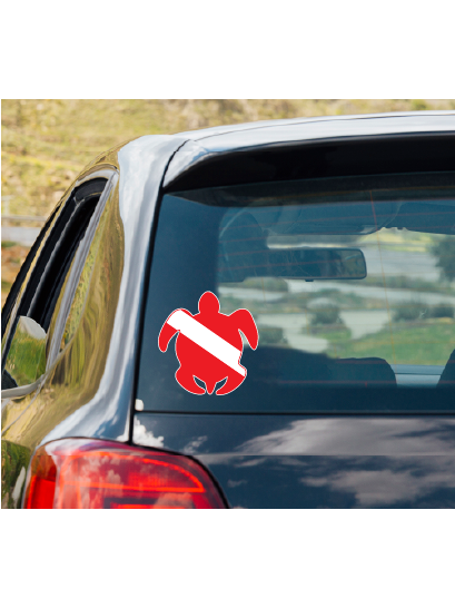 Dive Flag of a SEA TURTLE vinyl decal #1