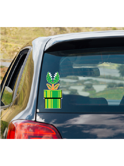 Super Mario Bros. PIRANHA PLANT in PIPE vinyl decal #1