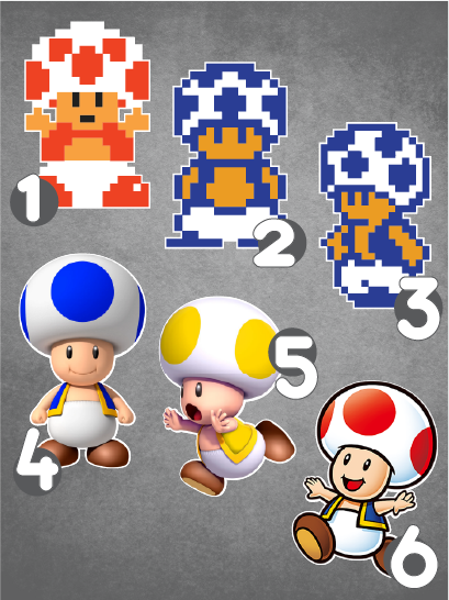 Super Mario Bros. TOAD vinyl decal Choose Your Favorite!