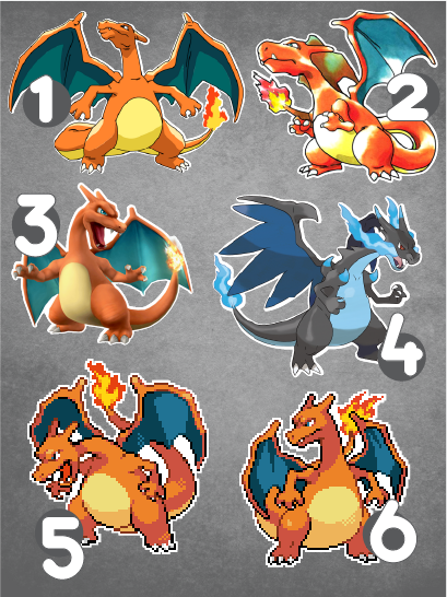 Pokemon CHARIZARD vinyl decal Choose Your Favorite!
