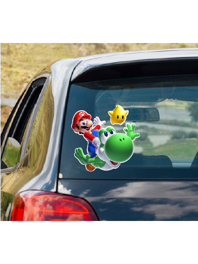 Super Mario Bros. MARIO and YOSHI vinyl decal #1