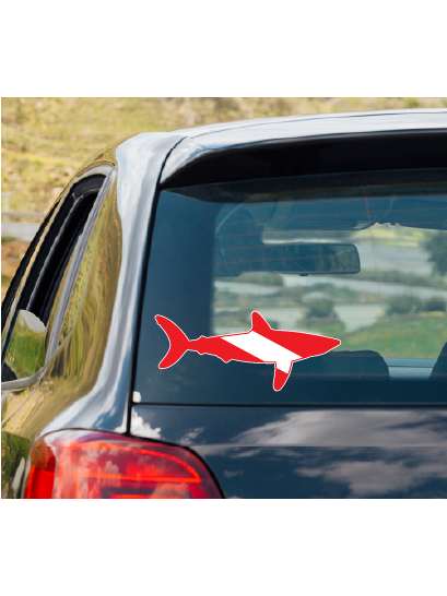 Dive Flag of a SHARK vinyl decal #1